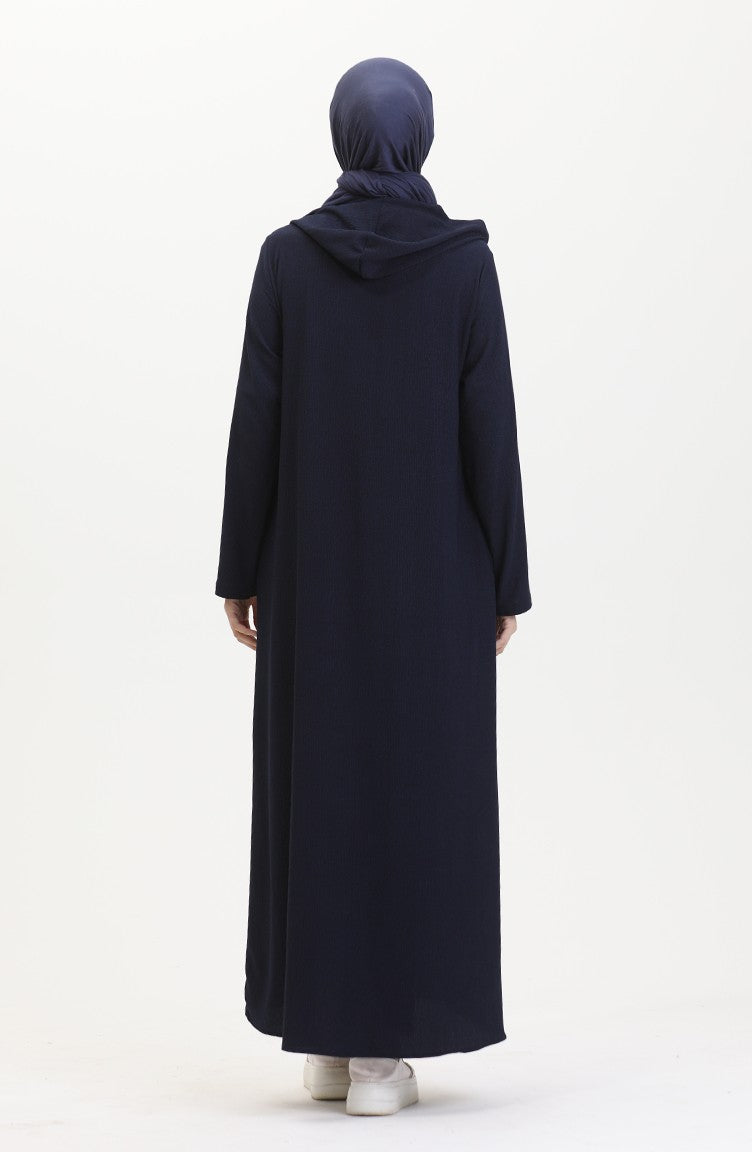 Abaya De Sport A Capuche 5104-02 Bleu Marine 5104-02