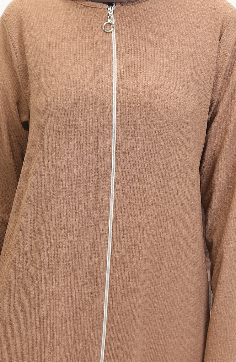 Abaya Avec Jupe à Froufrous 5109-02 Vison 5109-02