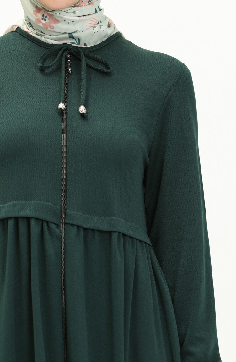Abaya A Fermeture 0569-07 Vert Emeraude 0569-07