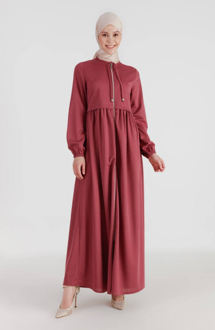 Abaya A Fermeture 0569-11 Rose Poudré 0569-11