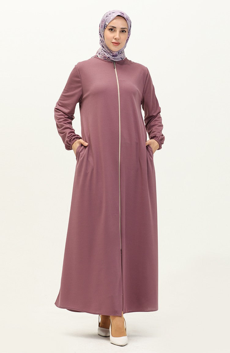Abaya à Fermeture 6666-08 Lila Foncé6666-08