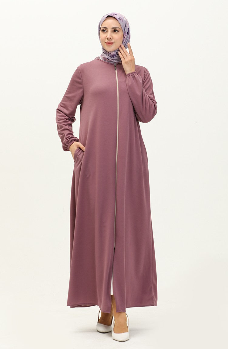 Abaya à Fermeture 6666-08 Lila Foncé6666-08