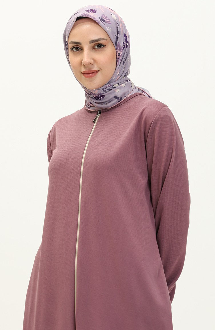 Abaya à Fermeture 6666-08 Lila Foncé6666-08