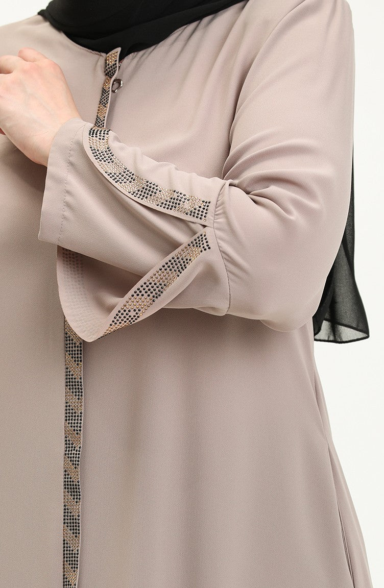 Abaya Zippée Grande Taille 5032-07 Vison5032-07