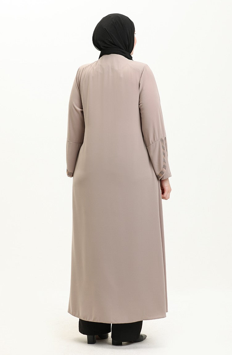 Abaya Zippée Grande Taille 5032-07 Vison5032-07