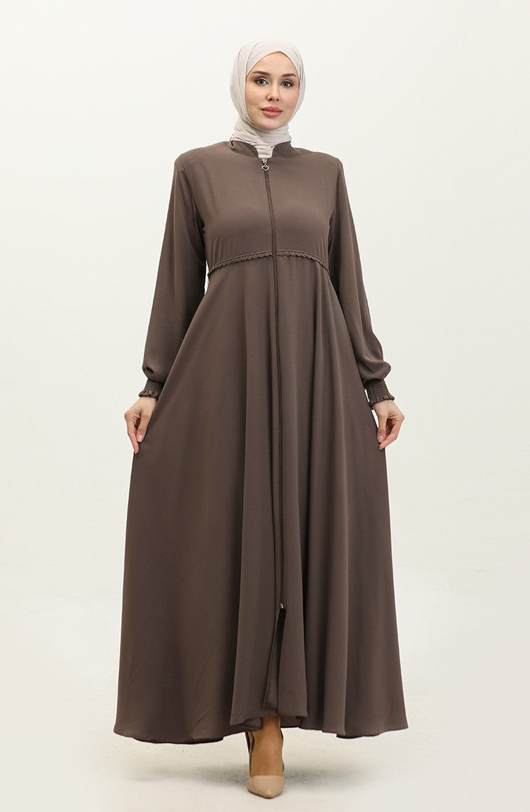 Mevlana Abaya Détail Dentelle 5069-08 Café Au Lait 5069-08