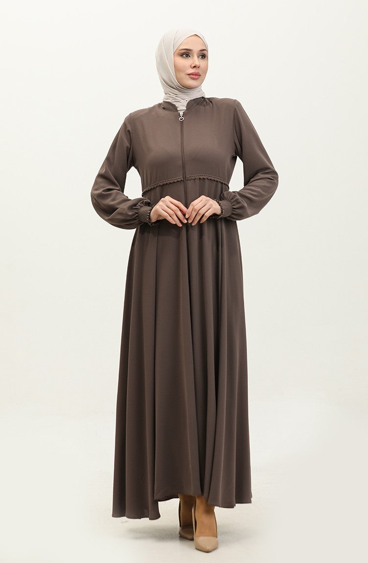 Mevlana Abaya Détail Dentelle 5069-08 Café Au Lait 5069-08