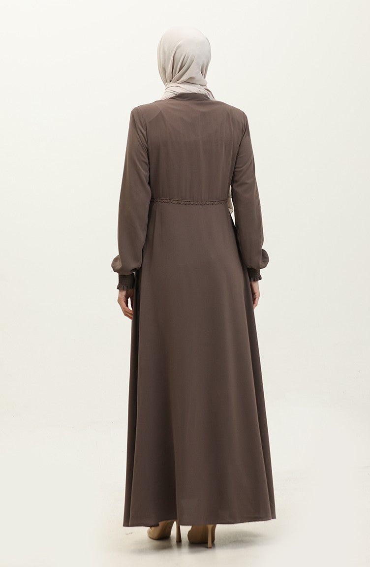 Mevlana Abaya Détail Dentelle 5069-08 Café Au Lait 5069-08