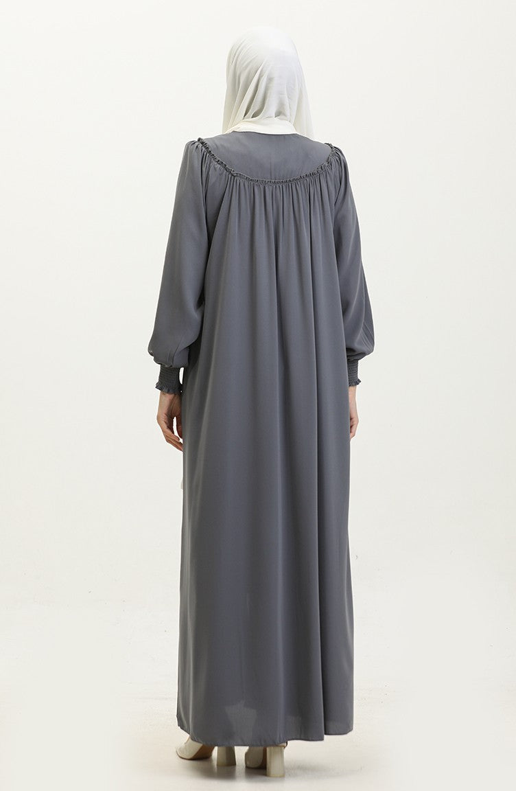 Gıpeli Abaya A Fermeture 5071-05 Gris 5071-05