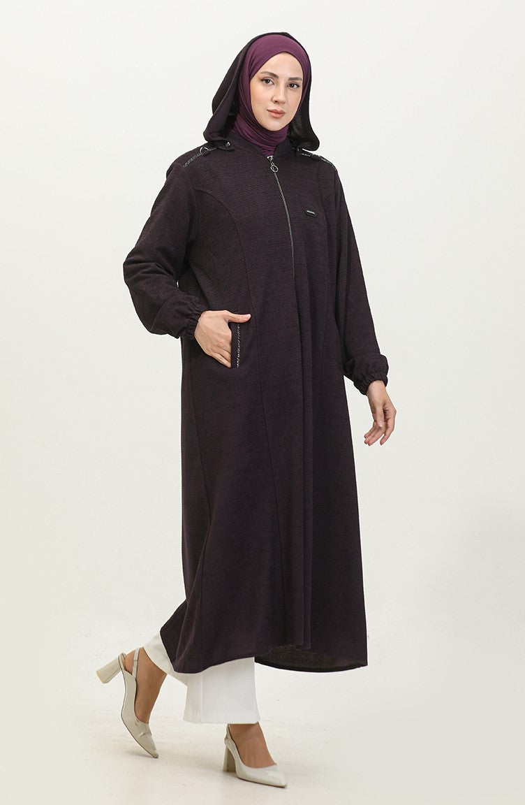 Manteau D`hiver à Capuche Femme Grande Taille 5150 Prune 5150.Mürdüm