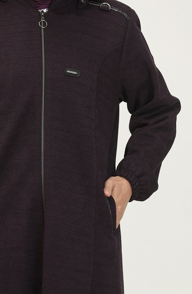 Manteau D`hiver à Capuche Femme Grande Taille 5150 Prune 5150.Mürdüm