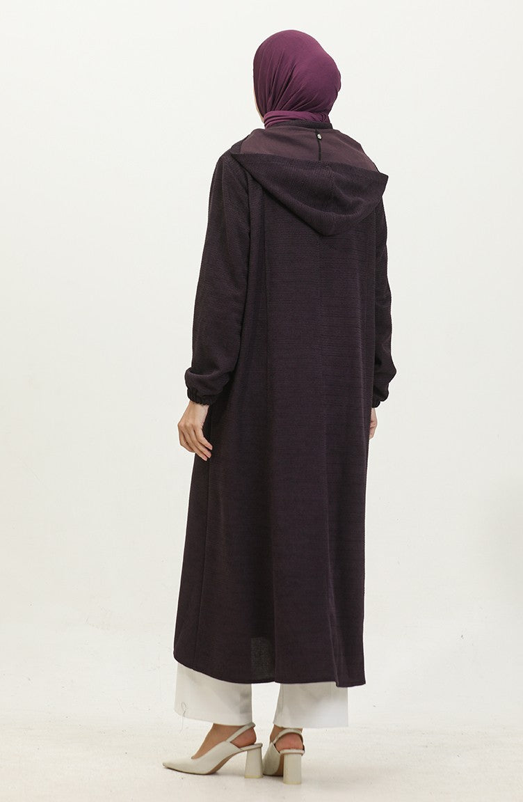 Manteau D`hiver à Capuche Femme Grande Taille 5150 Prune 5150.Mürdüm