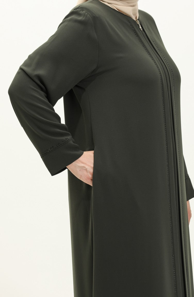 Abaya Grande Taille 4005-02 Khaki 4005-02