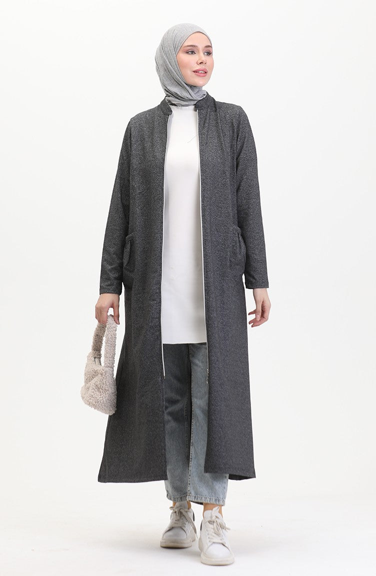 Abaya A Fermeture Deux Fils 10650-03 Noir 10650-03