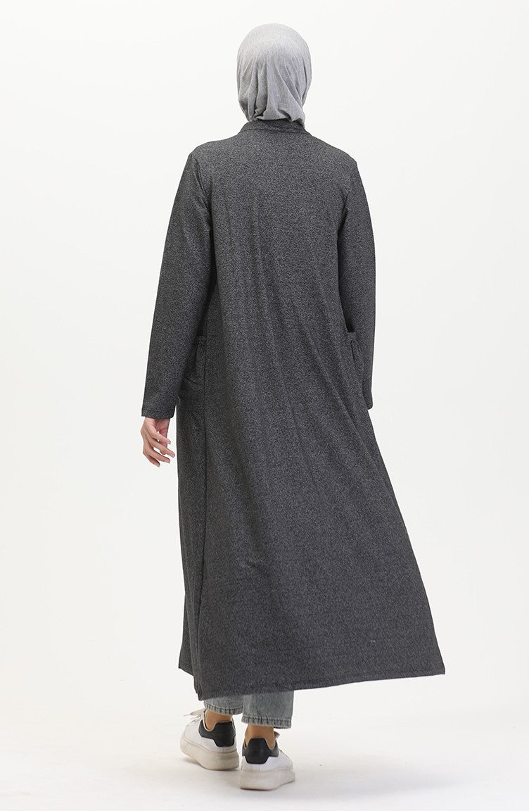 Abaya A Fermeture Deux Fils 10650-03 Noir 10650-03