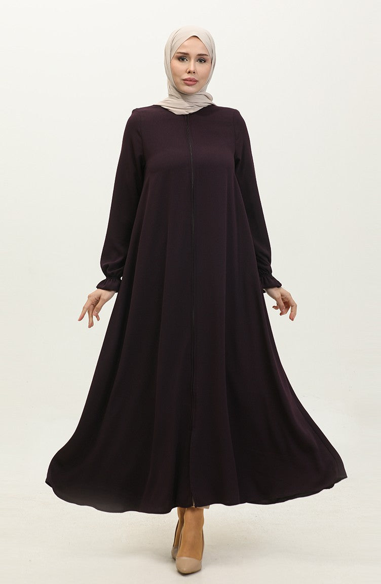 Mevlana Model Summer Abaya Pour Femme Prune 6045.Mürdüm