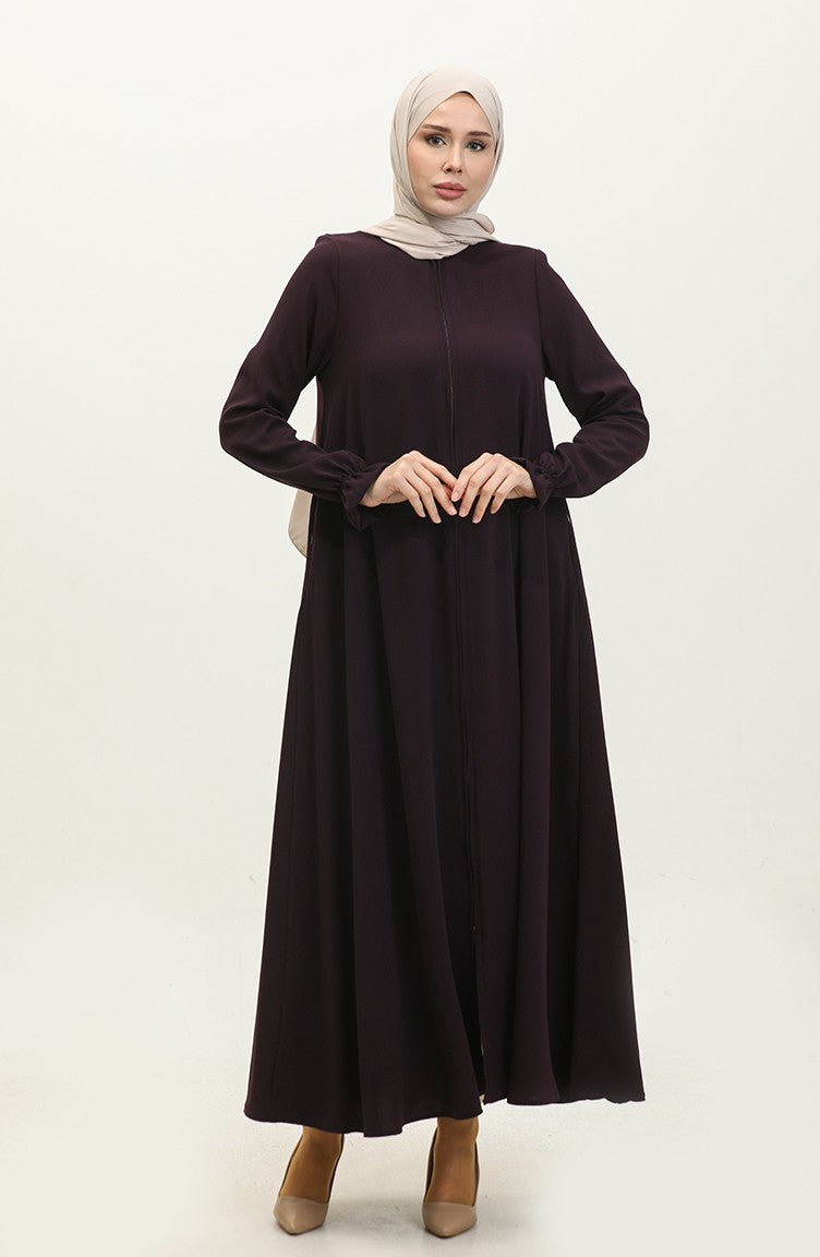 Mevlana Model Summer Abaya Pour Femme Prune 6045.Mürdüm