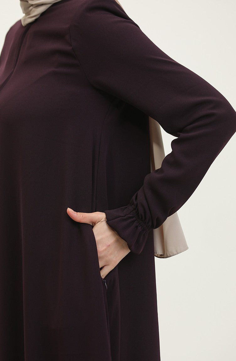 Mevlana Model Summer Abaya Pour Femme Prune 6045.Mürdüm