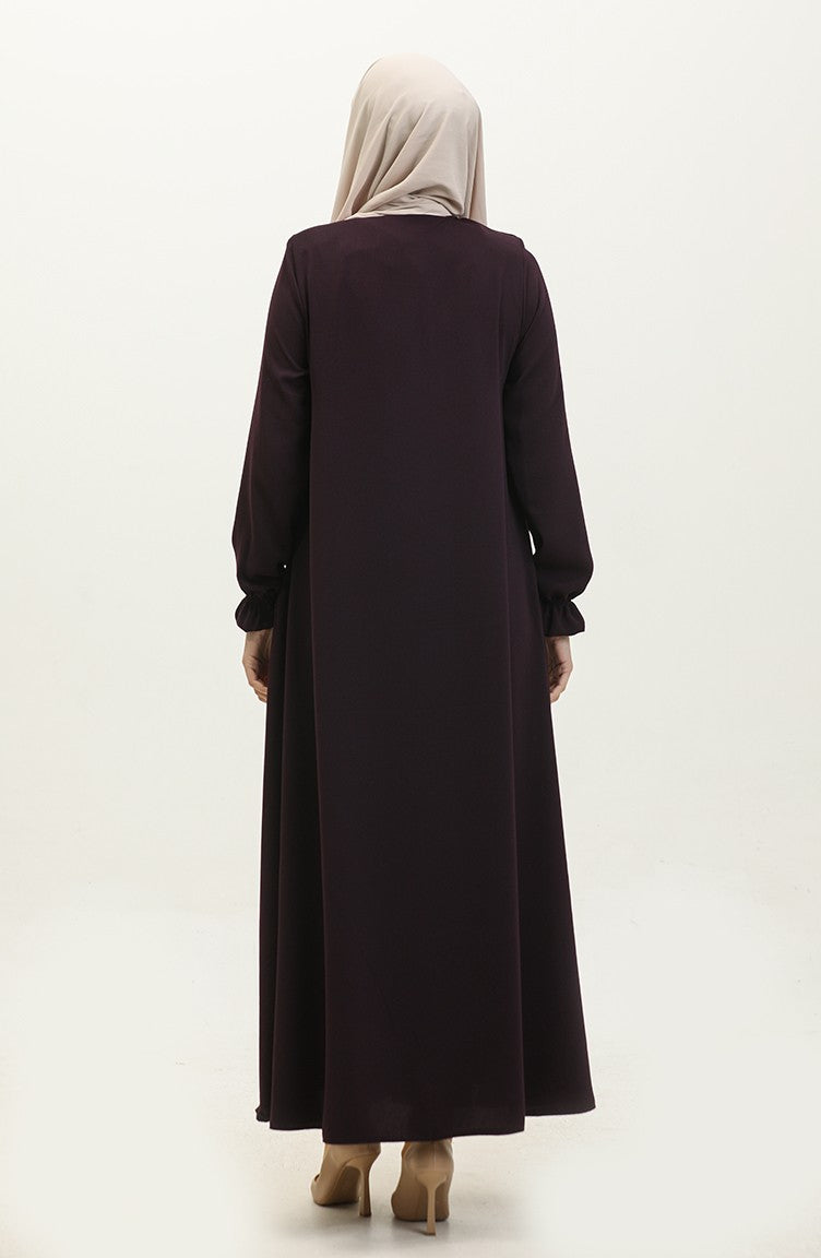 Mevlana Model Summer Abaya Pour Femme Prune 6045.Mürdüm