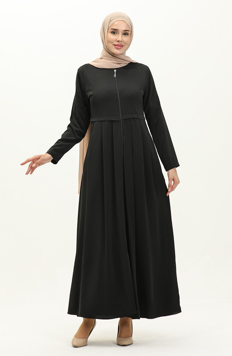Abaya Plissée 4526-07 Noir 4526-07