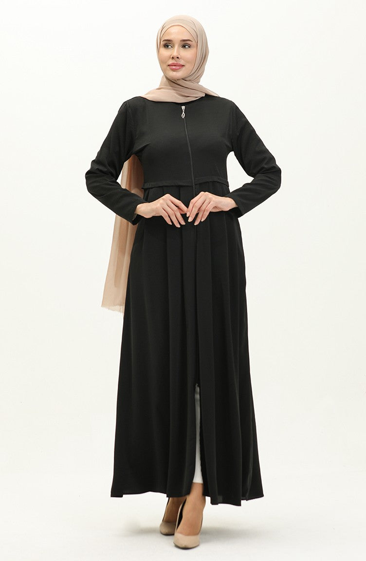 Abaya Plissée 4526-07 Noir 4526-07