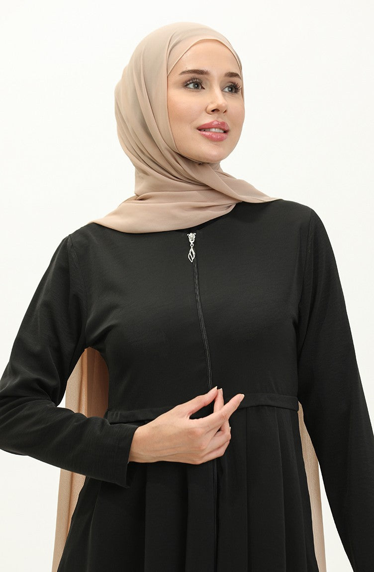 Abaya Plissée 4526-07 Noir 4526-07