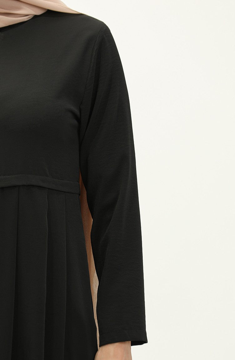 Abaya Plissée 4526-07 Noir 4526-07