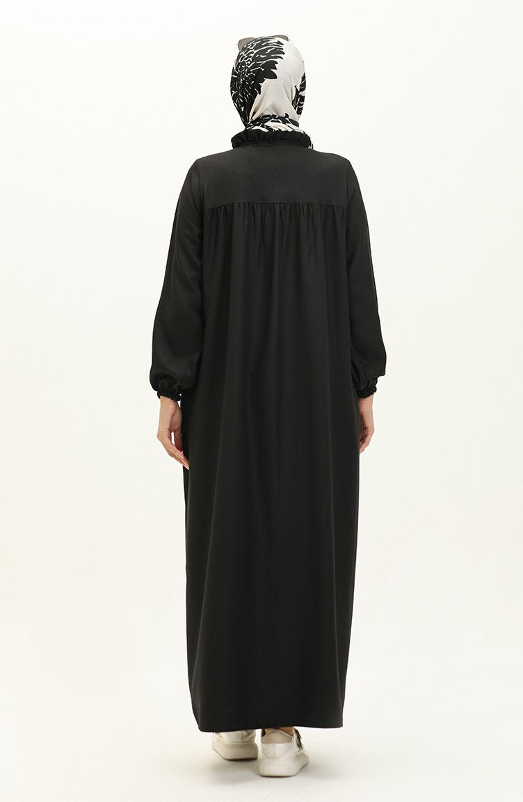 Abaya Robe A Boutons 24K9044-01 Noir 24K9044-01