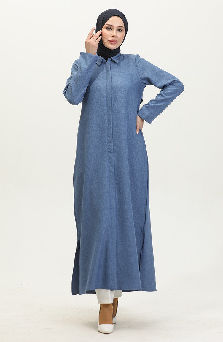 Abaya Col Chemise 24019-06 Indigo 24019-06