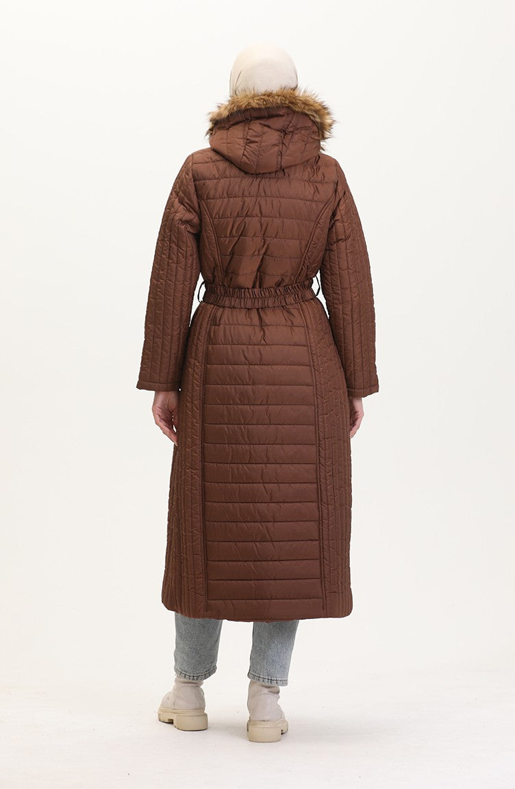 Manteau Matelassé A Capuche 0813-06 Tan 0813-06
