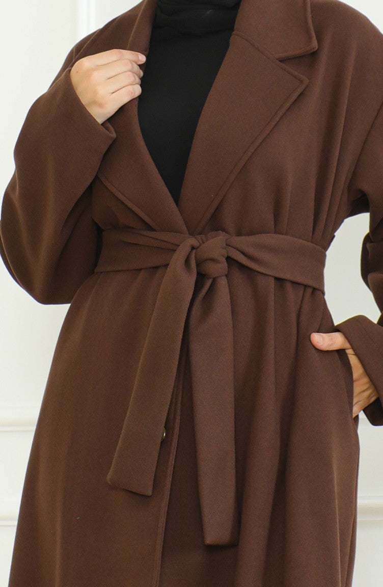 Cape A Boutonnage Double Grande Taille 712510-01 Marron 712510-01