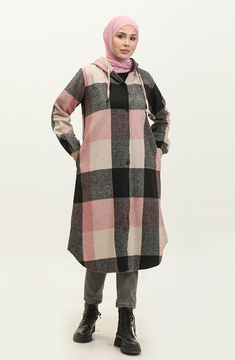 Cape A Motifs Et Capuche 0184-05 Noir Poudre 0184-05