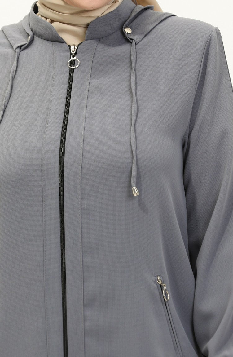 Cape à Capuche Grande Taille 6088X-05 Gris 6088X-05