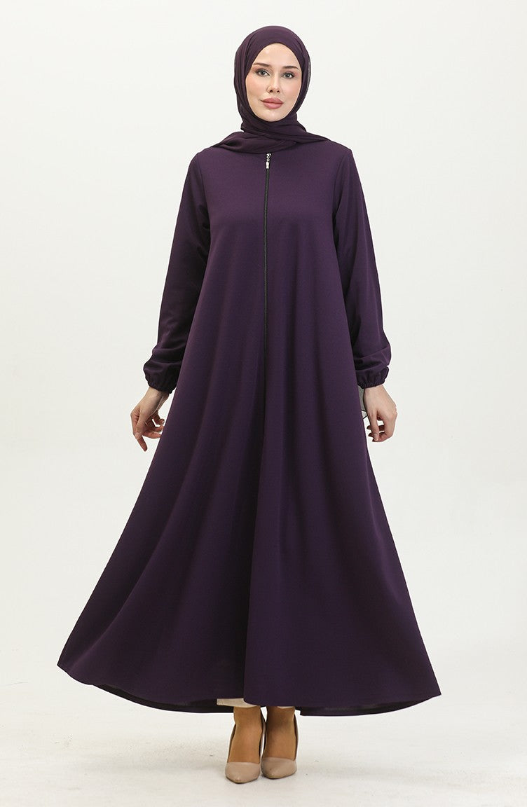 Abaya Mevlana Double A Fermeture 2029-04 Pourpre 2029-04