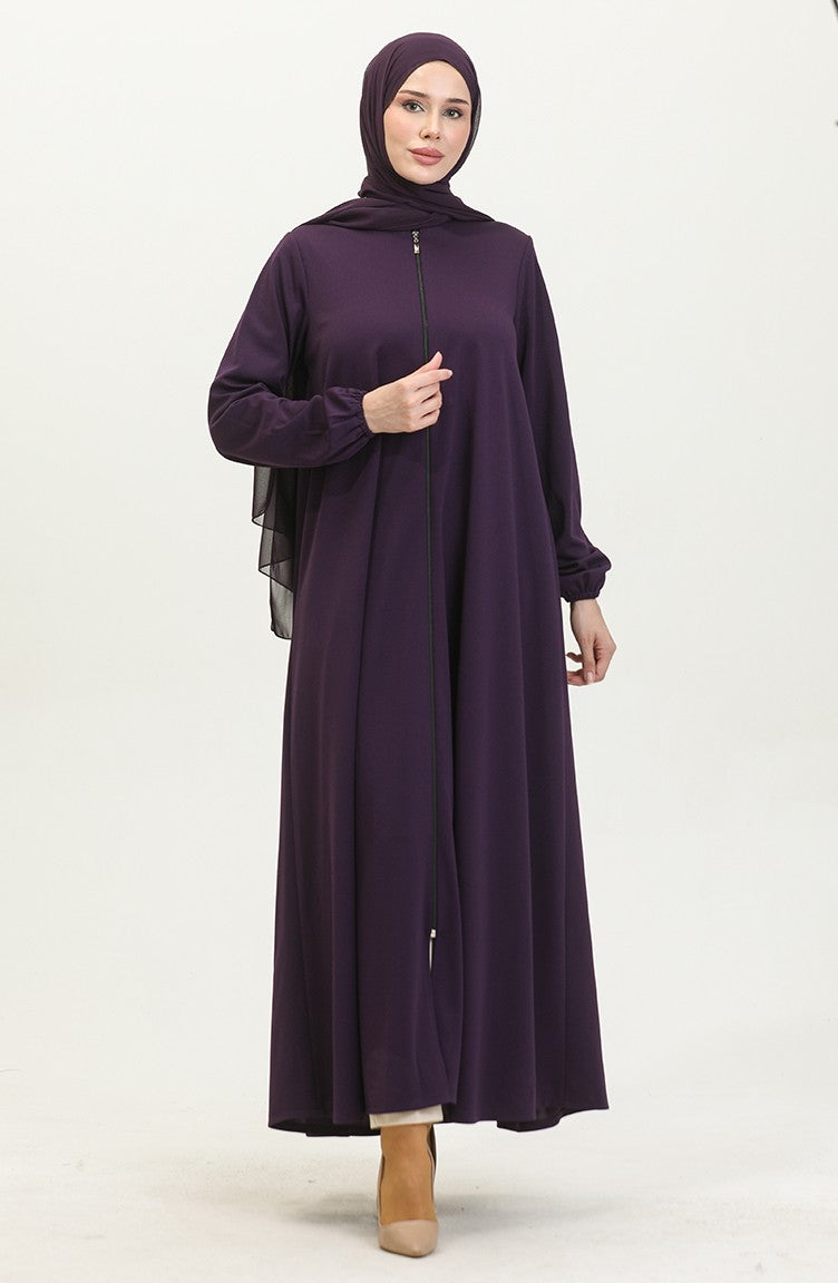 Abaya Mevlana Double A Fermeture 2029-04 Pourpre 2029-04