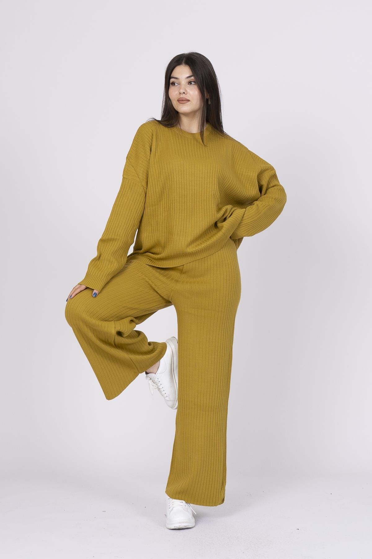 Triko Fitilli Kazak Pantolon Takım 027