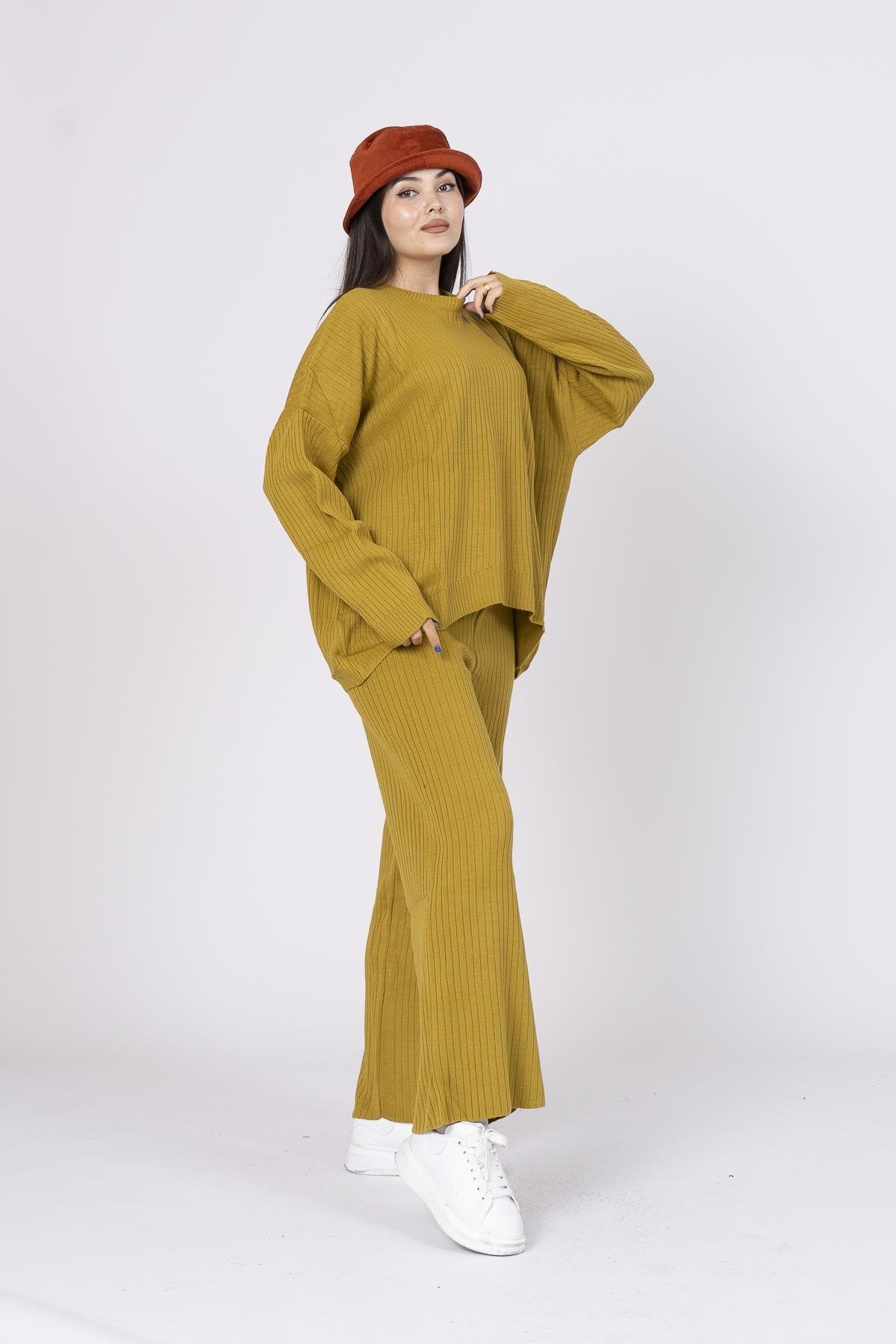 Triko Fitilli Kazak Pantolon Takım 027