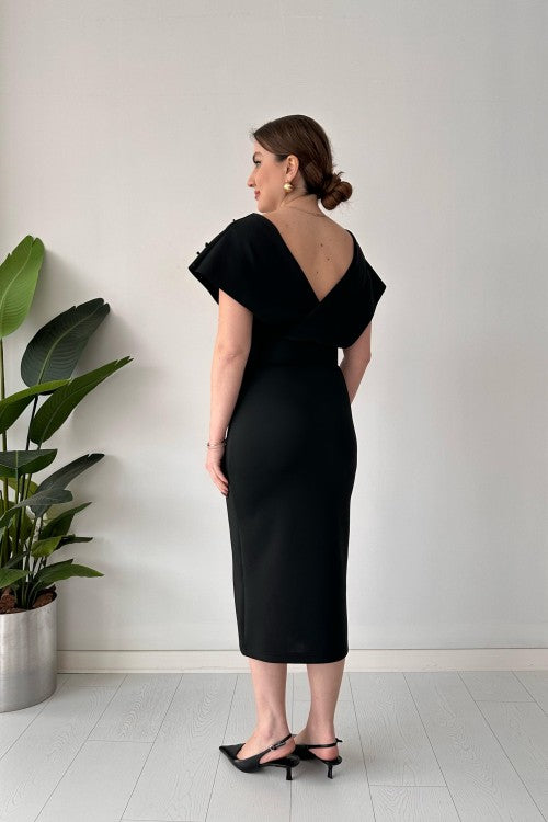 Robe haut en perles noires