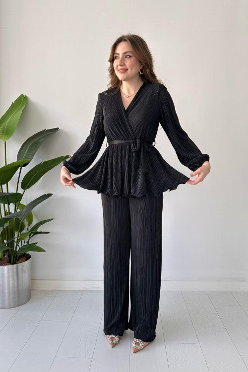Combinaison matelassée froissée noire