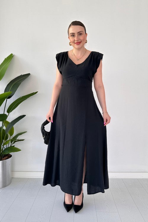 Robe matelassée en Tencel noire